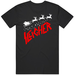 Sleigher Santa Reindeer Music Logo Parody Christmas Black MENS SIZE LARGE T Shirt Sleigher Santa Reindeer Music Logo Parody Christmas Black MENS SIZE LARGE T Shirt