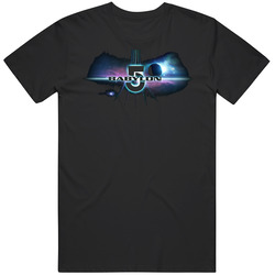 Babylon 5 Logo Television Show Sci Fi Black MENS SIZE LARGE T Shirt