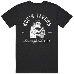 Moe's Tavern Springfield Logo Simpsons Bar Pub Beer Cartoon Tv Show Fan Black MENS SIZE LARGE T Shirt