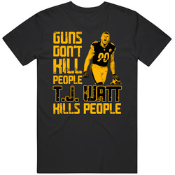 Guns Dont Kill Tj Watt Kills People Pittsburgh Football Black MENS SIZE LARGE T Shirt Guns Dont Kill Tj Watt Kills People Pittsburgh Football Black MENS SIZE LARGE T Shirt