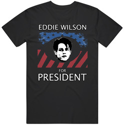 Eddiie Wilson For President Eddie And The Cruisers Black MENS SIZE LARGE T Shirt Eddiie Wilson For President Eddie And The Cruisers Black MENS SIZE LARGE T Shirt