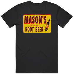 Mason's Old Fashioned Root Beer Best Soda Of All Time Soft Drink Lovers Vintage Sign Black MENS SIZE LARGE T Shirt Mason's Old Fashioned Root Beer Best Soda Of All Time Soft Drink Lovers Vintage Sign Black MENS SIZE LARGE T Shirt