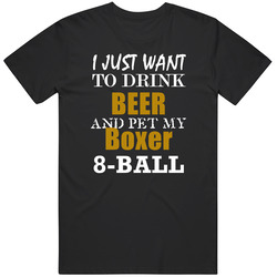8-ball My Boxer Drink Beer And Pet Funny Black MENS SIZE LARGE T Shirt 8-ball My Boxer Drink Beer And Pet Funny Black MENS SIZE LARGE T Shirt