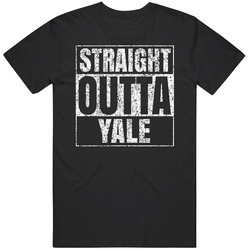 Straight Outta Yale Distressed Look City Grunge Cool Black MENS SIZE LARGE T Shirt Straight Outta Yale Distressed Look City Grunge Cool Black MENS SIZE LARGE T Shirt