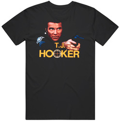 Tj Hooker William Shatner Black MENS SIZE LARGE T Shirt