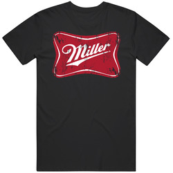 Miller Genuine Draft Mgd American Beer Retro Logo Label Drinking Black MENS SIZE LARGE T Shirt Miller Genuine Draft Mgd American Beer Retro Logo Label Drinking Black MENS SIZE LARGE T Shirt