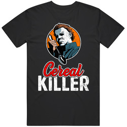 Michael Myers Cereal Killer Funny Halloween Costume Worn Look Black MENS SIZE LARGE T Shirt Michael Myers Cereal Killer Funny Halloween Costume Worn Look Black MENS SIZE LARGE T Shirt