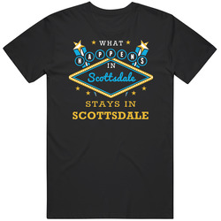 What Happens In Scottsdale Stays In Scottsdale Vegas Parody Black MENS SIZE LARGE T Shirt What Happens In Scottsdale Stays In Scottsdale Vegas Parody Black MENS SIZE LARGE T Shirt