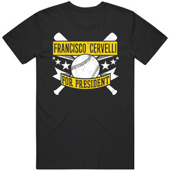 Francisco Cervelli For President Pittsburgh Baseball Player Funny Black MENS SIZE LARGE T Shirt Francisco Cervelli For President Pittsburgh Baseball Player Funny Black MENS SIZE LARGE T Shirt