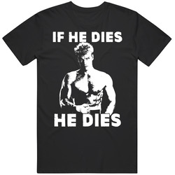 Ivan Drago If He Dies Funny Rocky Boxing Movie Fan Black MENS SIZE LARGE T Shirt Ivan Drago If He Dies Funny Rocky Boxing Movie Fan Black MENS SIZE LARGE T Shirt