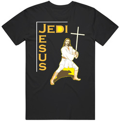Jesus Is My Jedi Funny Comedy Black MENS SIZE LARGE T Shirt
