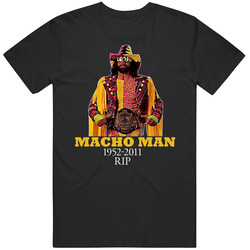 Macho Man Randy Savage Tribute Rip Black MENS SIZE LARGE T Shirt Macho Man Randy Savage Tribute Rip Black MENS SIZE LARGE T Shirt