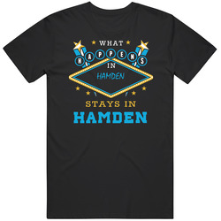 Hamden Delaware County New York State What Happens In Stays In Parody Black MENS SIZE LARGE T Shirt Hamden Delaware County New York State What Happens In Stays In Parody Black MENS SIZE LARGE T Shirt
