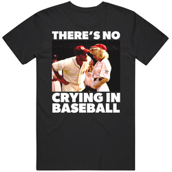 Tom Hanks There's No Crying In Baseball Movie Black MENS SIZE LARGE T Shirt Tom Hanks There's No Crying In Baseball Movie Black MENS SIZE LARGE T Shirt