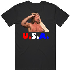 Hacksaw Jim Duggan Usa Wrestling Legend Black MENS SIZE LARGE T Shirt Hacksaw Jim Duggan Usa Wrestling Legend Black MENS SIZE LARGE T Shirt