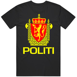 Police Logo Norway Politi Norwegian Black MENS SIZE LARGE T Shirt Police Logo Norway Politi Norwegian Black MENS SIZE LARGE T Shirt