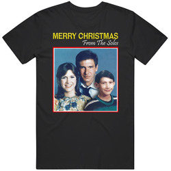 Merry Christmas From The Solos Cute Star Wars Family Portrait Christmas Black MENS SIZE LARGE T Shirt Merry Christmas From The Solos Cute Star Wars Family Portrait Christmas Black MENS SIZE LARGE T Shirt