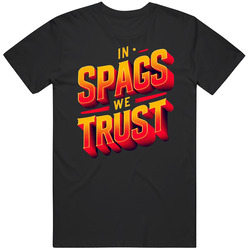 In Spags We Trust Steve Spagnuolo Black MENS SIZE LARGE T Shirt In Spags We Trust Steve Spagnuolo Black MENS SIZE LARGE T Shirt
