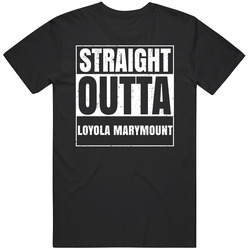 Loyola Marymount Ca University College Straight Outta Graduation Parody Fan Black MENS SIZE LARGE T Shirt