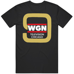 Wgn Channel 9 Chicago Tv Station 80s News Black MENS SIZE LARGE T Shirt Wgn Channel 9 Chicago Tv Station 80s News Black MENS SIZE LARGE T Shirt