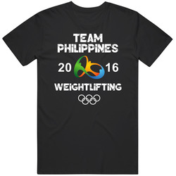 Philippines Weightlifting Team Rio 2016 Olympic Games Sport Black MENS SIZE LARGE T Shirt Philippines Weightlifting Team Rio 2016 Olympic Games Sport Black MENS SIZE LARGE T Shirt