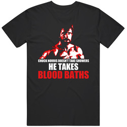 Chuck Norris Blood Baths Action Funny Black MENS SIZE LARGE T Shirt Chuck Norris Blood Baths Action Funny Black MENS SIZE LARGE T Shirt