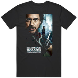 Sherlock Holmes Game Of Shadows Movie Black MENS SIZE LARGE T Shirt Sherlock Holmes Game Of Shadows Movie Black MENS SIZE LARGE T Shirt