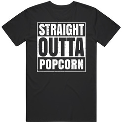 Straight Outta Popcorn Funny Favorite Snack Food Compton Parody Black MENS SIZE LARGE T Shirt Straight Outta Popcorn Funny Favorite Snack Food Compton Parody Black MENS SIZE LARGE T Shirt