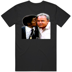 Archie Bunker Kiss Sammy Davis Jr Funny Tv Black MENS SIZE LARGE T Shirt