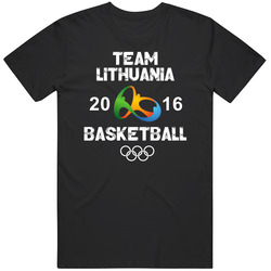 Lithuania Basketball Team Rio 2016 Olympic Games Sport Black MENS SIZE LARGE T Shirt Lithuania Basketball Team Rio 2016 Olympic Games Sport Black MENS SIZE LARGE T Shirt