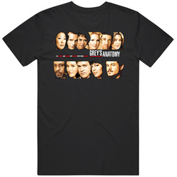 Grey's Anatomy Head Shots Tv Show Black MENS SIZE LARGE T Shirt