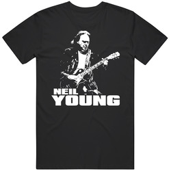 Neil Young Music Rock Legend Guitarist Black MENS SIZE LARGE T Shirt Neil Young Music Rock Legend Guitarist Black MENS SIZE LARGE T Shirt