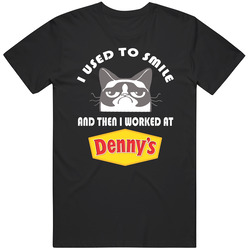 Dennys I Used To Smile Then I Worked There Funny Occupation Black MENS SIZE LARGE T Shirt Dennys I Used To Smile Then I Worked There Funny Occupation Black MENS SIZE LARGE T Shirt