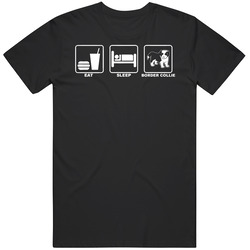 Border Collie Custom Dog Breed Eat Sleep Black MENS SIZE LARGE T Shirt Border Collie Custom Dog Breed Eat Sleep Black MENS SIZE LARGE T Shirt