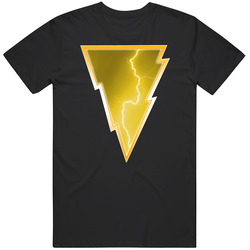 Black Adam Lightning Bolt Shazam Villain Costume Logo Black MENS SIZE LARGE T Shirt