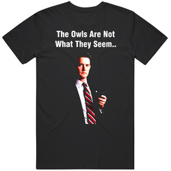 Twin Peaks The Owls Black Black MENS SIZE LARGE T Shirt