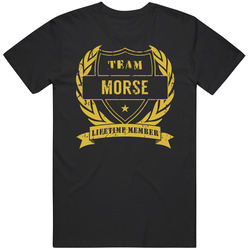 Team Morse Lifetime Member Last Name Surname Black MENS SIZE LARGE T Shirt Team Morse Lifetime Member Last Name Surname Black MENS SIZE LARGE T Shirt