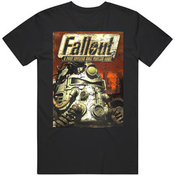 Fallout A Post Nuclear Role Playing Game Cover Distressed Look Black MENS SIZE LARGE T Shirt Fallout A Post Nuclear Role Playing Game Cover Distressed Look Black MENS SIZE LARGE T Shirt