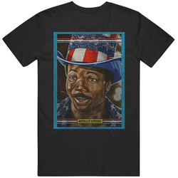 Apollo Creed Vintage Retro Sports Trading Card Distressed Look Black MENS SIZE LARGE T Shirt Apollo Creed Vintage Retro Sports Trading Card Distressed Look Black MENS SIZE LARGE T Shirt