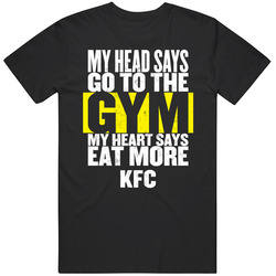 My Heart Says Eat More Kfc Funny Food Gym Black MENS SIZE LARGE T Shirt My Heart Says Eat More Kfc Funny Food Gym Black MENS SIZE LARGE T Shirt