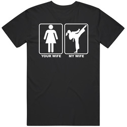Your Wife My Wife Karate Funny Black MENS SIZE LARGE T Shirt Your Wife My Wife Karate Funny Black MENS SIZE LARGE T Shirt