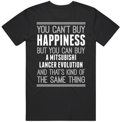 Buy A Mitsubishi Lancer Evolution Happiness Car Lover Black MENS SIZE LARGE T Shirt Buy A Mitsubishi Lancer Evolution Happiness Car Lover Black MENS SIZE LARGE T Shirt