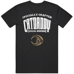 Catdaddy Carolina Moonshine Label Logo Booze Drinking Black MENS SIZE LARGE T Shirt