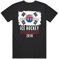 Team Flag South Korea Ice Hockey Pyeongchang 2018 Olympic Black MENS SIZE LARGE T Shirt Team Flag South Korea Ice Hockey Pyeongchang 2018 Olympic Black MENS SIZE LARGE T Shirt