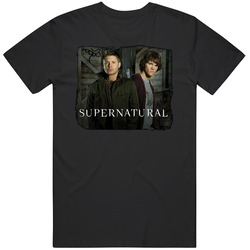 Supernatural Dean Sam Black MENS SIZE LARGE T Shirt