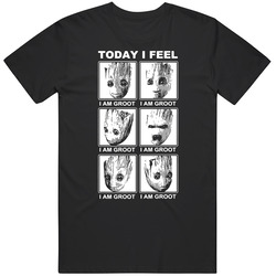 Today I Feel I Am Groot Funny Gaurdians Of The Galaxy Movie Fan Black MENS SIZE LARGE T Shirt