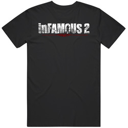 Infamous 2 Video Game Logo Black MENS SIZE LARGE T Shirt Infamous 2 Video Game Logo Black MENS SIZE LARGE T Shirt