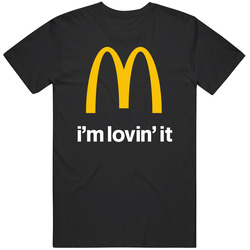 I'm Lovin' It Mcdonald's Most Memorable Ad Slogan Cool Black MENS SIZE LARGE T Shirt I'm Lovin' It Mcdonald's Most Memorable Ad Slogan Cool Black MENS SIZE LARGE T Shirt