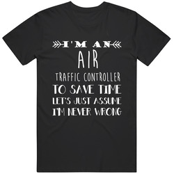 Air Traffic Controller To Save Time Occupation Black MENS SIZE LARGE T Shirt Air Traffic Controller To Save Time Occupation Black MENS SIZE LARGE T Shirt