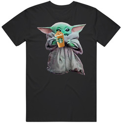 Baby Yoda The Child Mandalorian Starbucks Frappuccino Drink Black MENS SIZE LARGE T Shirt Baby Yoda The Child Mandalorian Starbucks Frappuccino Drink Black MENS SIZE LARGE T Shirt